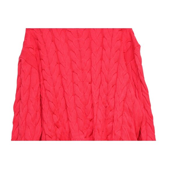 Lands End Drifter 1/4 Zip Sweater 2X Red Cable Knit Classic Preppy 100% Cotton - Picture 11 of 14